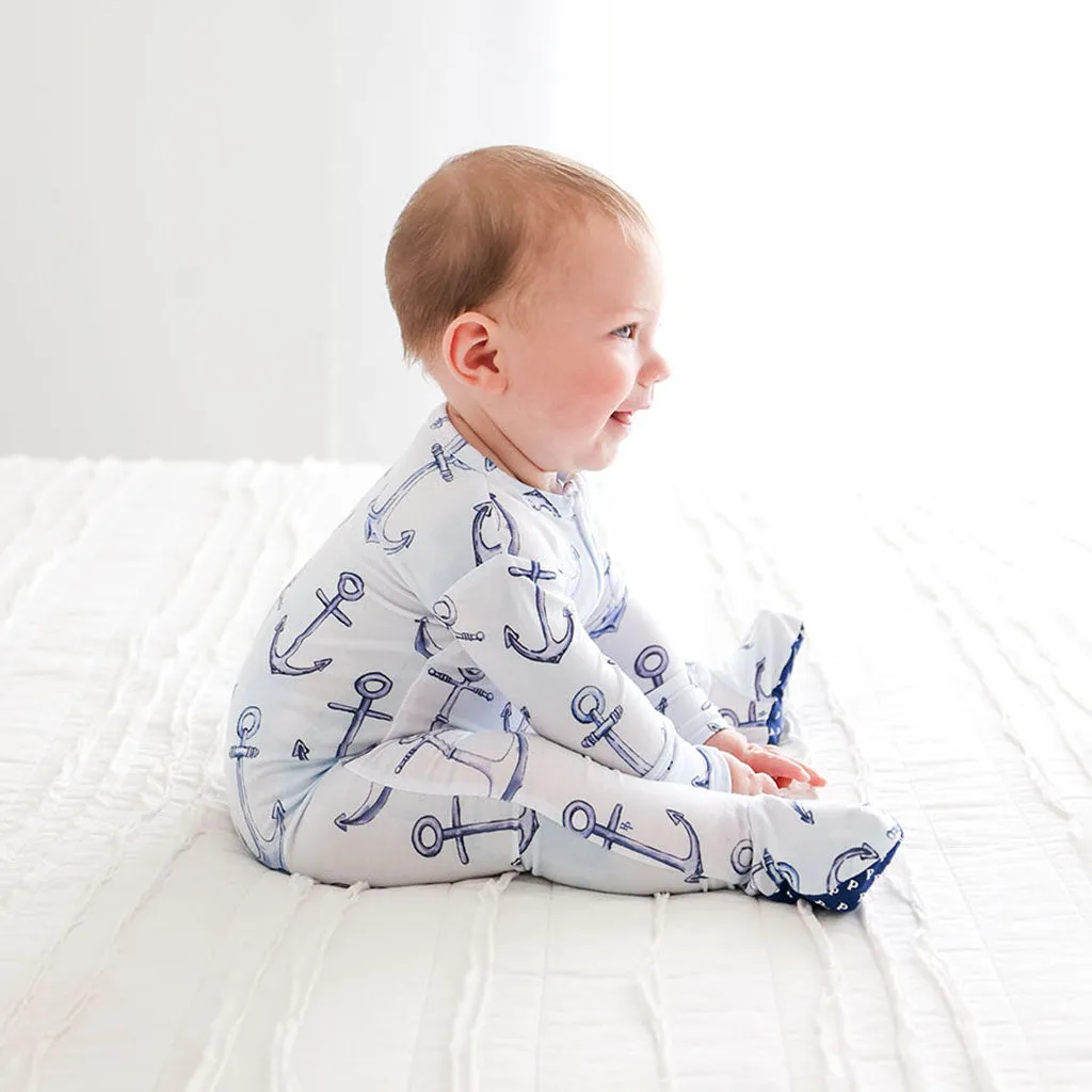 Posh Peanut Anchors Away Zippered Footie