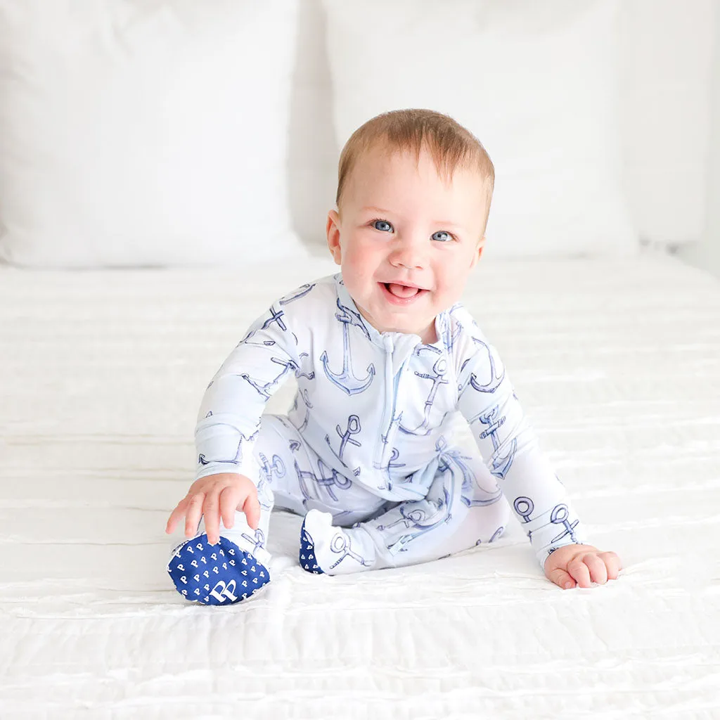 Posh Peanut Anchors Away Zippered Footie