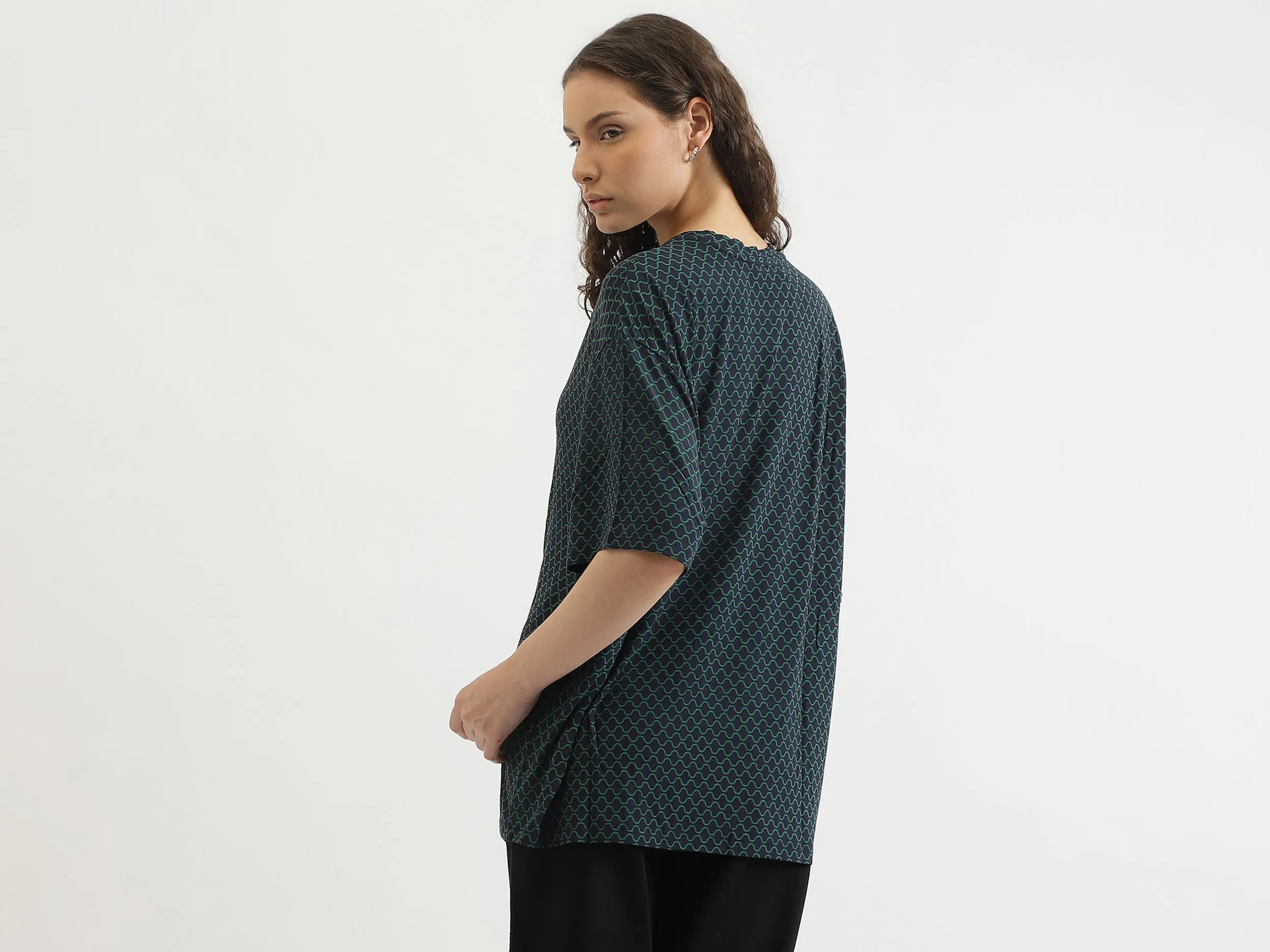 Regular Fit Round Neck Patterned T-Shirt