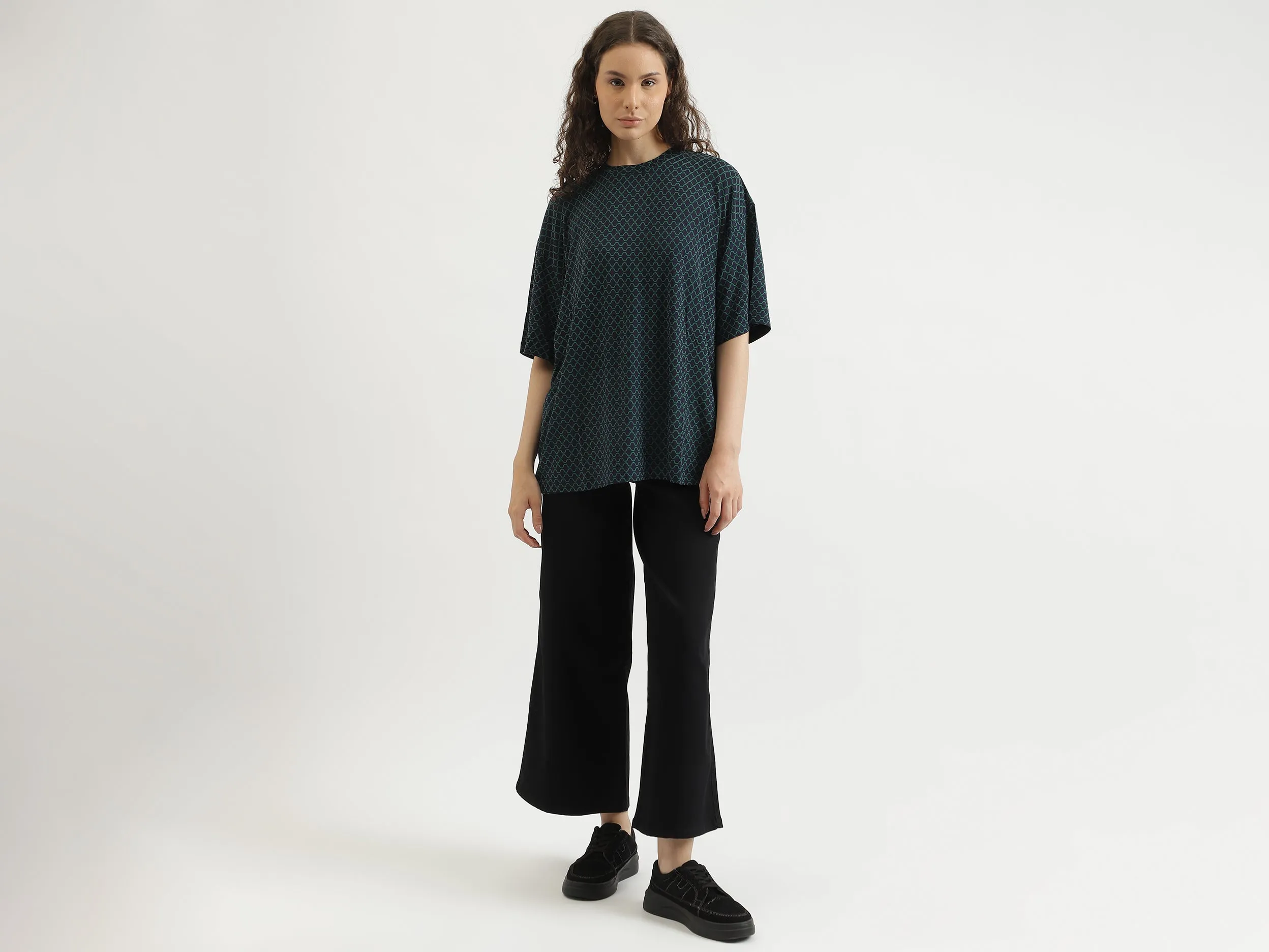 Regular Fit Round Neck Patterned T-Shirt