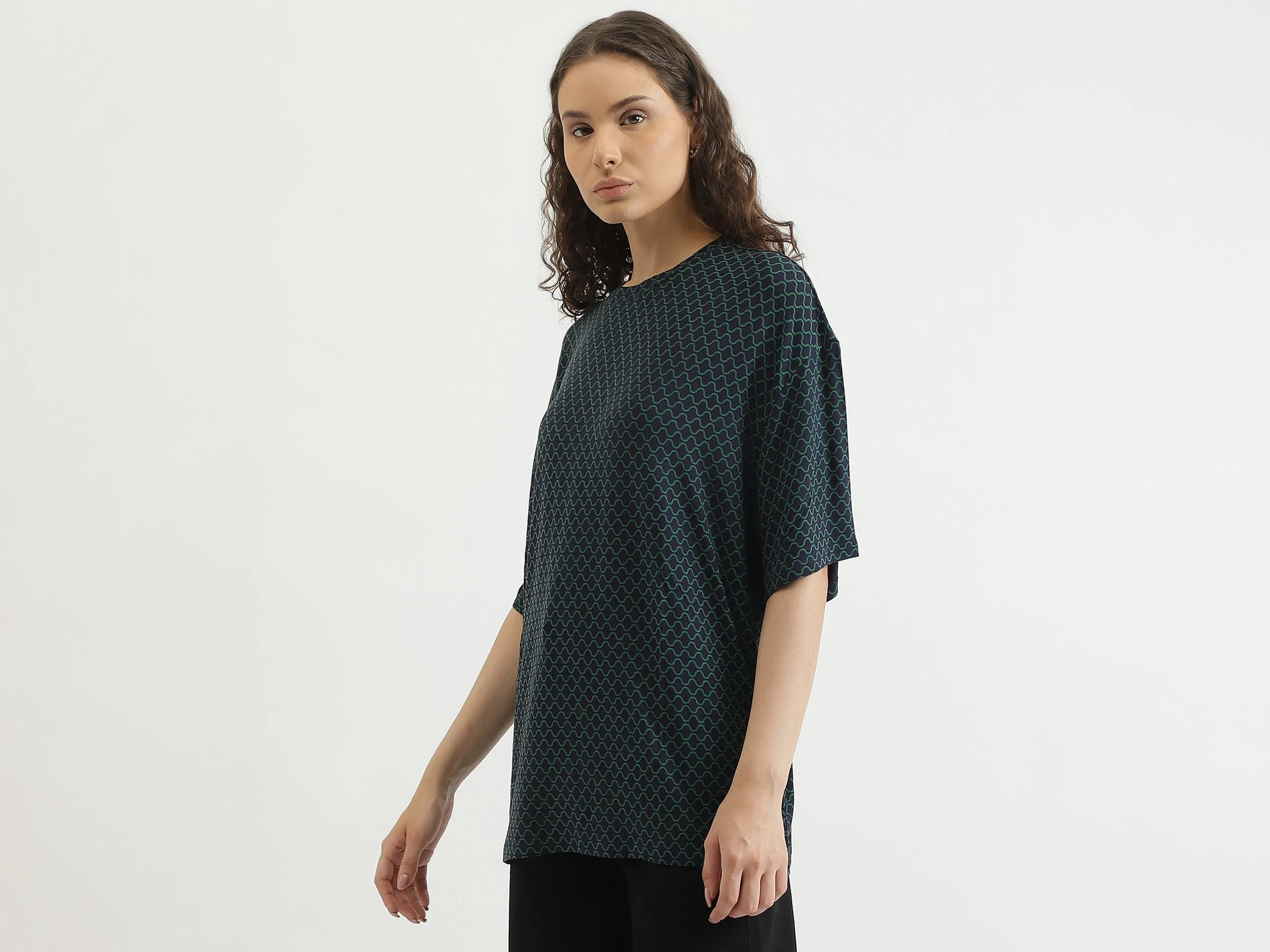 Regular Fit Round Neck Patterned T-Shirt