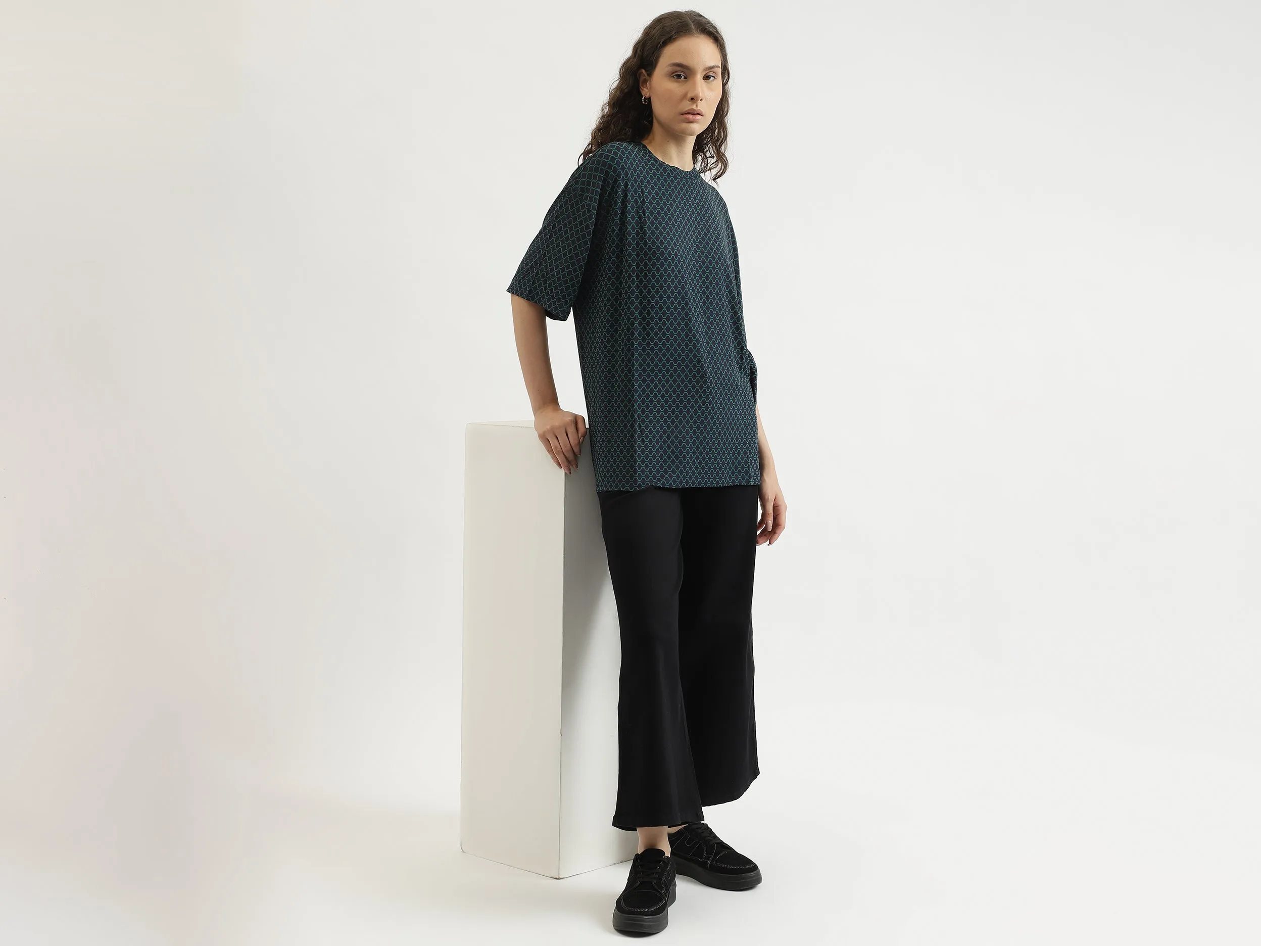 Regular Fit Round Neck Patterned T-Shirt