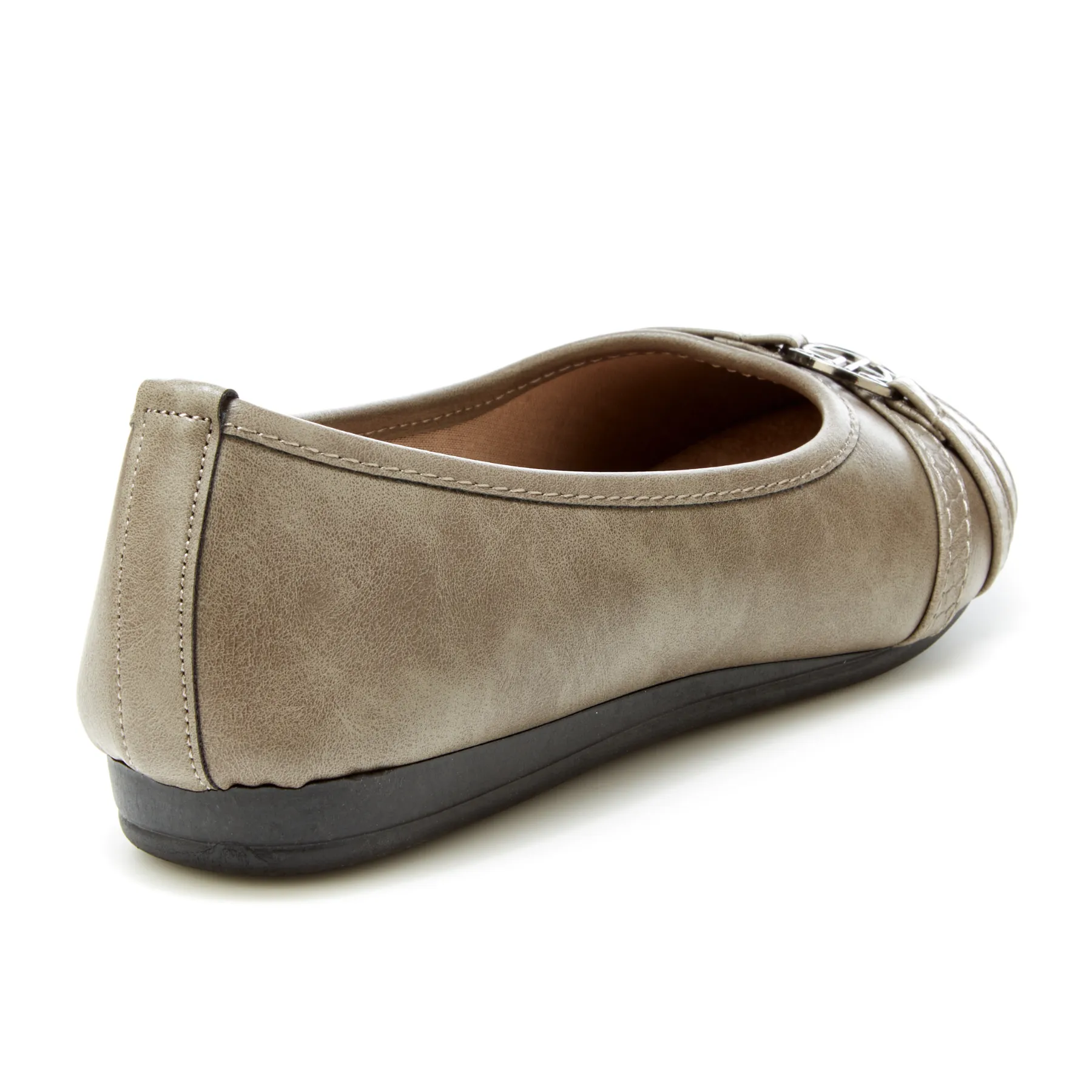 Round Toe Ornament Strap Ballet Flats (Alina)