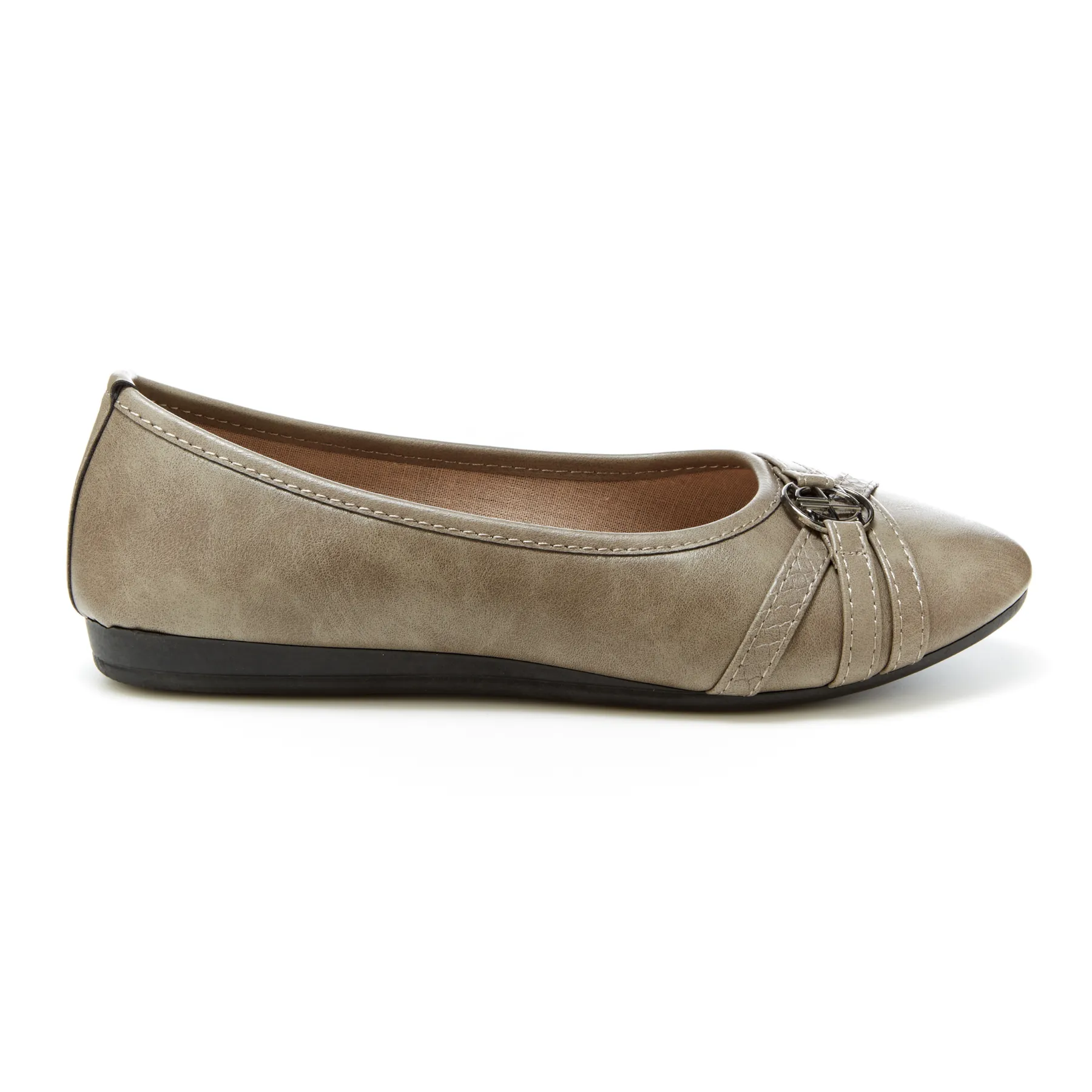 Round Toe Ornament Strap Ballet Flats (Alina)
