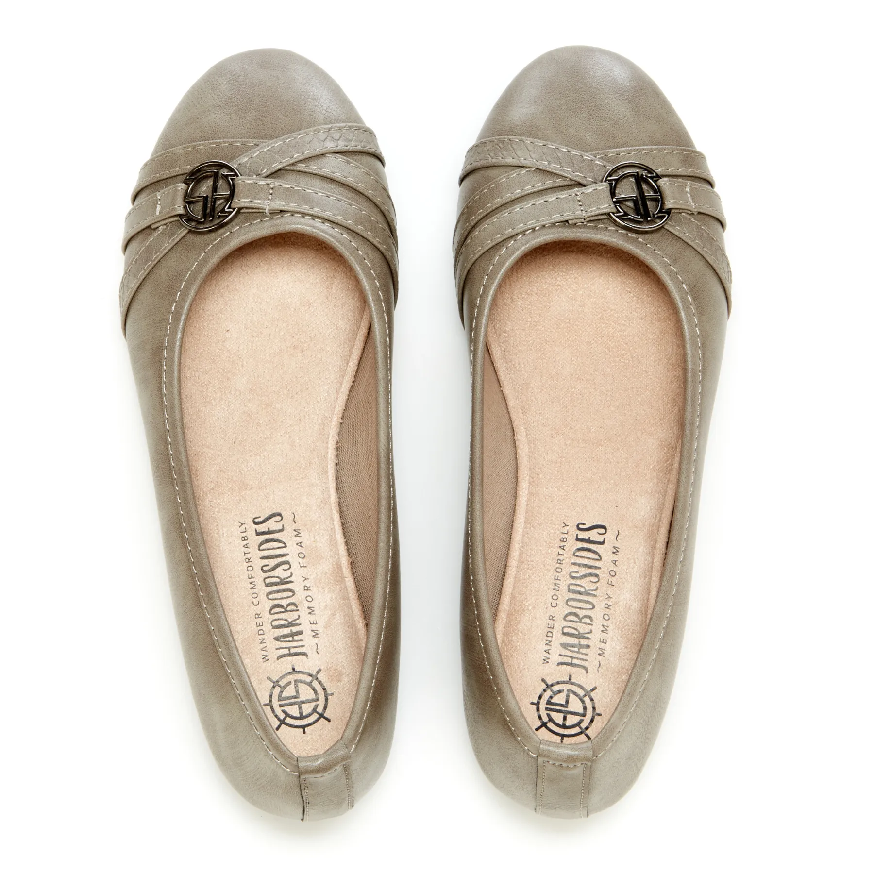 Round Toe Ornament Strap Ballet Flats (Alina)
