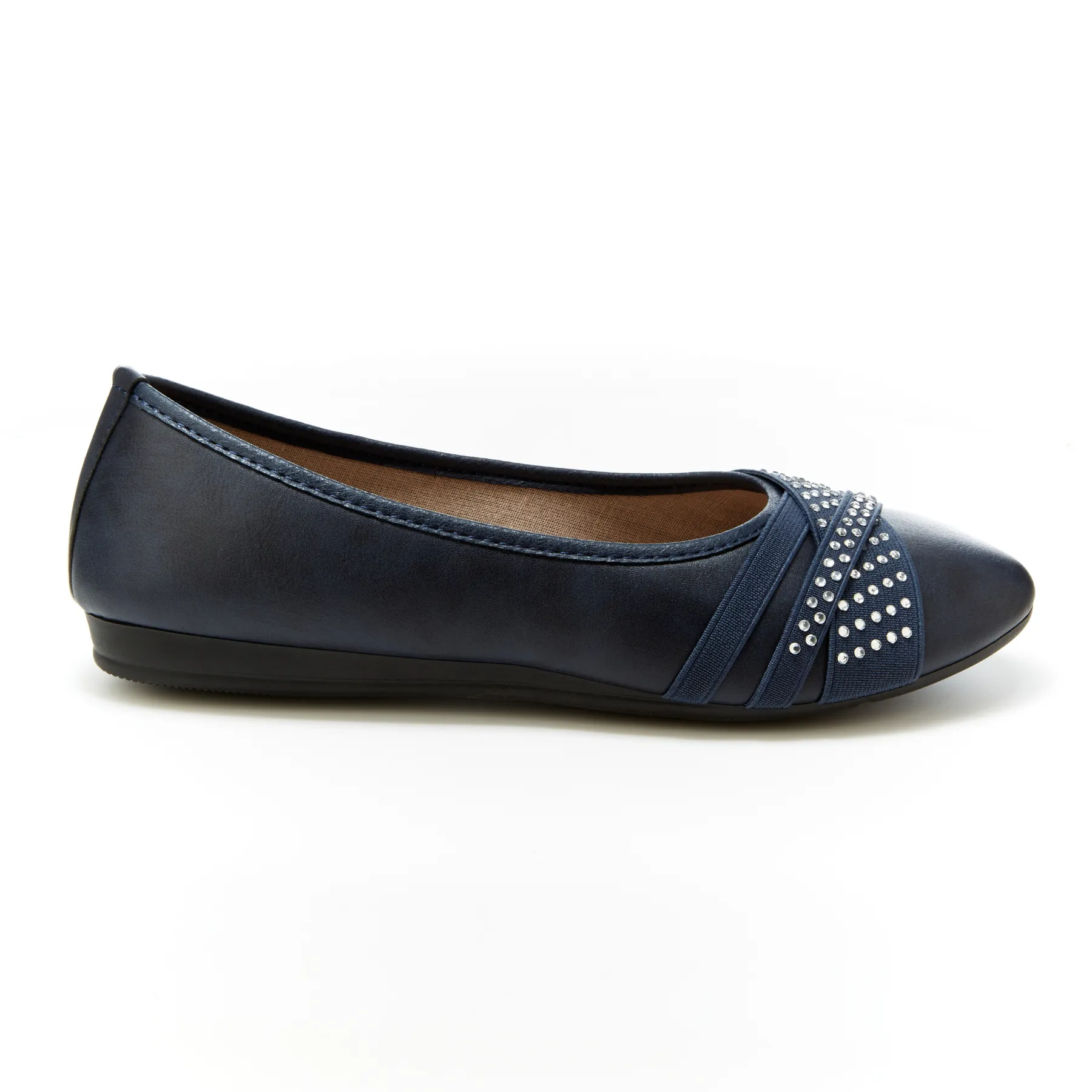 Round Toe Studded Ballet Flats (Anne)