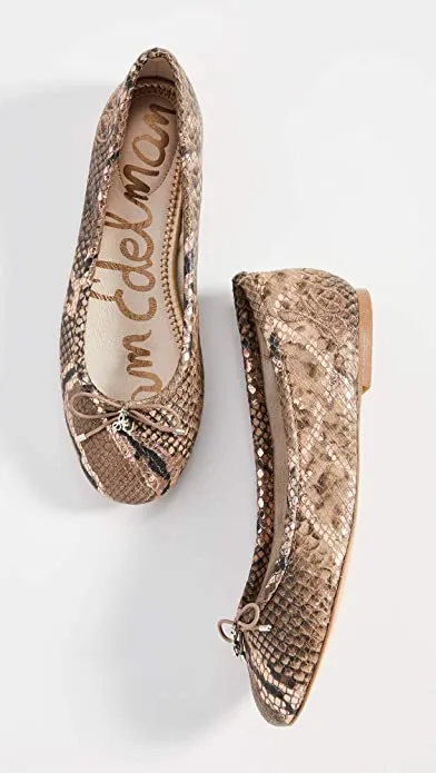 Sam Edelman Women's Felicia Ballet Flat, Praline Multi Snake Print, 6.5 M US