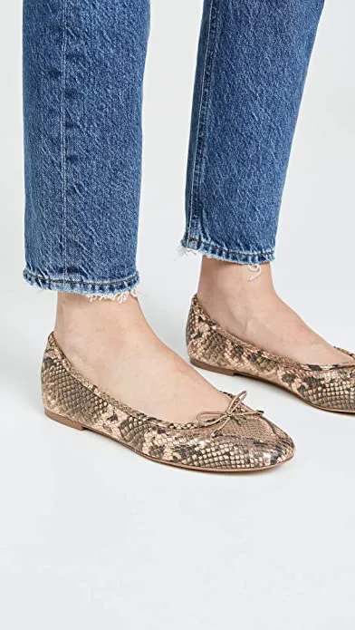 Sam Edelman Women's Felicia Ballet Flat, Praline Multi Snake Print, 6.5 M US