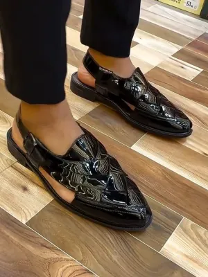Shiny Casual Breathable Leather Sandals