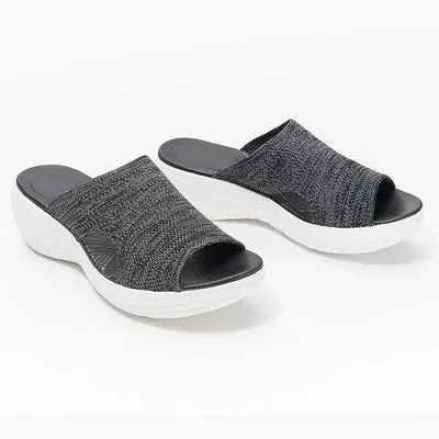 Stretch Slide Sandals, Knitted Sports Sandals