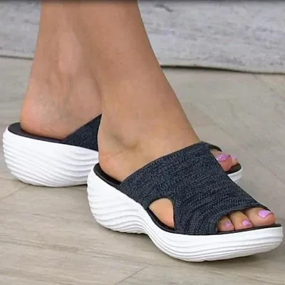Stretch Slide Sandals, Knitted Sports Sandals
