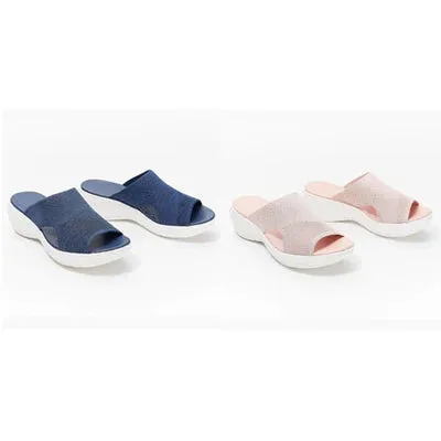 Stretch Slide Sandals, Knitted Sports Sandals