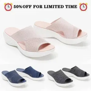 Stretch Slide Sandals, Knitted Sports Sandals