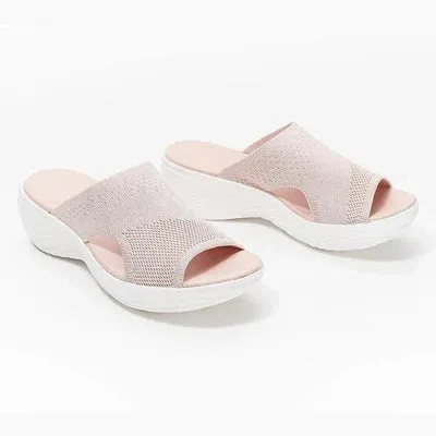 Stretch Slide Sandals, Knitted Sports Sandals