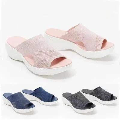 Stretch Slide Sandals, Knitted Sports Sandals