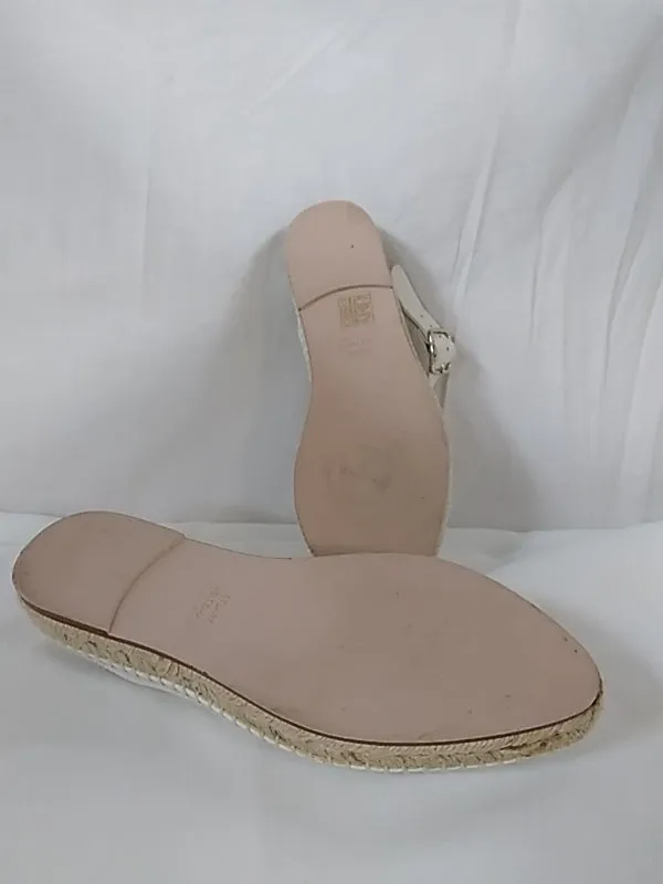 Stuart Weitzman Toga Off White Arizona Leather Espadrille Ankle Strap Flats - Size 7 W