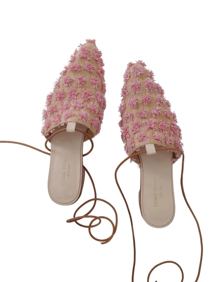 Textured Floral Mules
