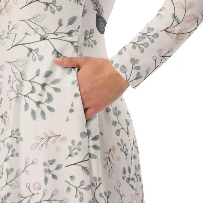 Turn Heads in this Long Sleeve Midi Dress