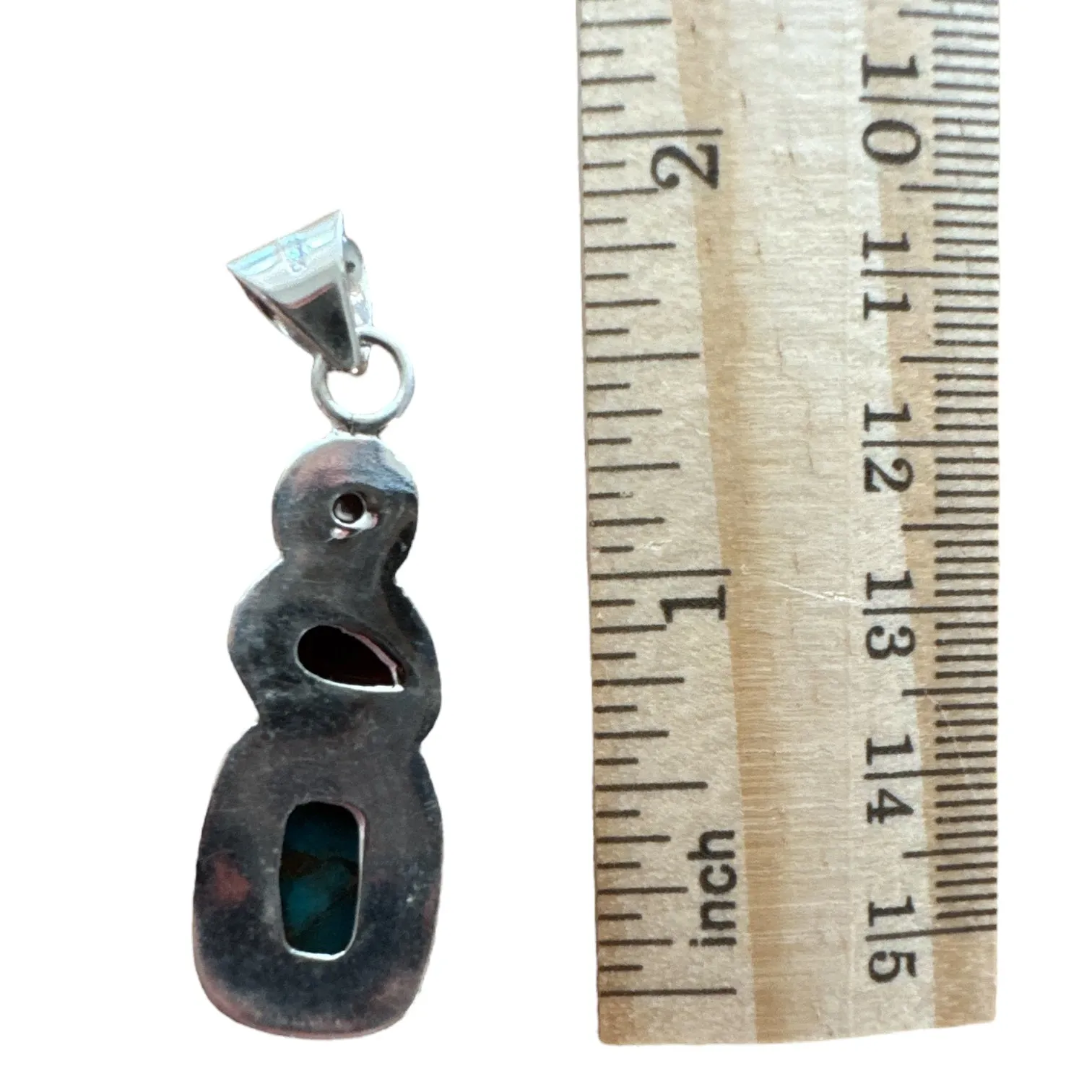 Turquoise & Spiny Oyster & Carnelian Solid 925 Sterling Silver Pendant