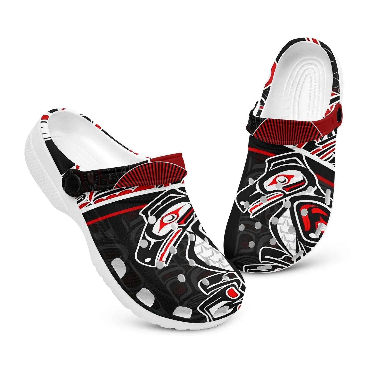 Unisex Pattern Fleece Clog Shoes For Women and Men Native American Style