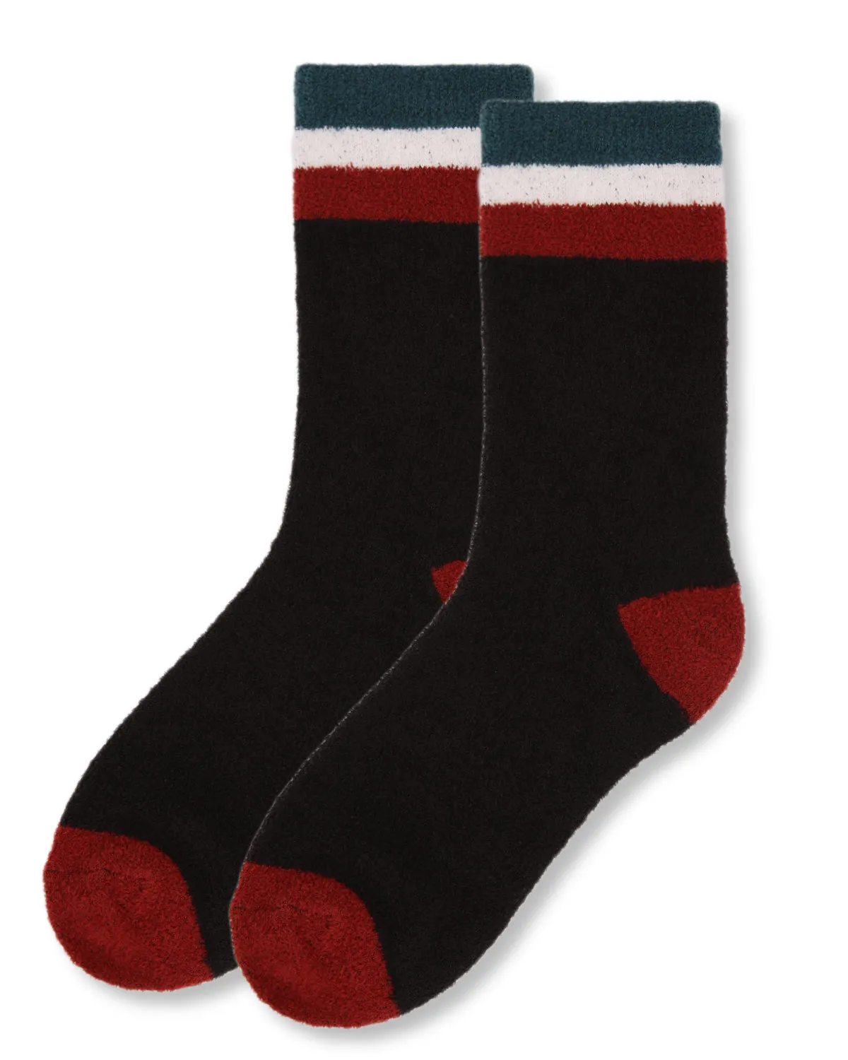 Women's Solid Retro Stripe Super Soft Cozy Crew Socks