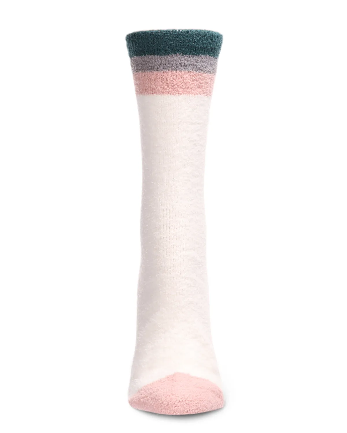 Women's Solid Retro Stripe Super Soft Cozy Crew Socks