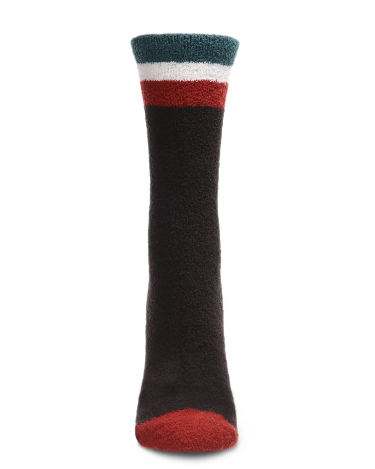 Women's Solid Retro Stripe Super Soft Cozy Crew Socks