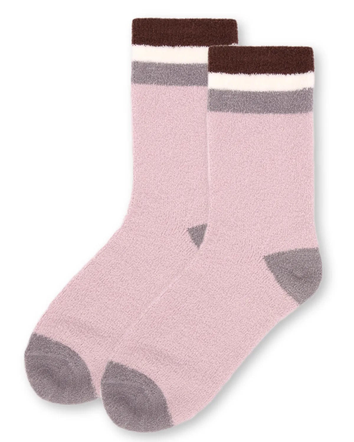 Women's Solid Retro Stripe Super Soft Cozy Crew Socks