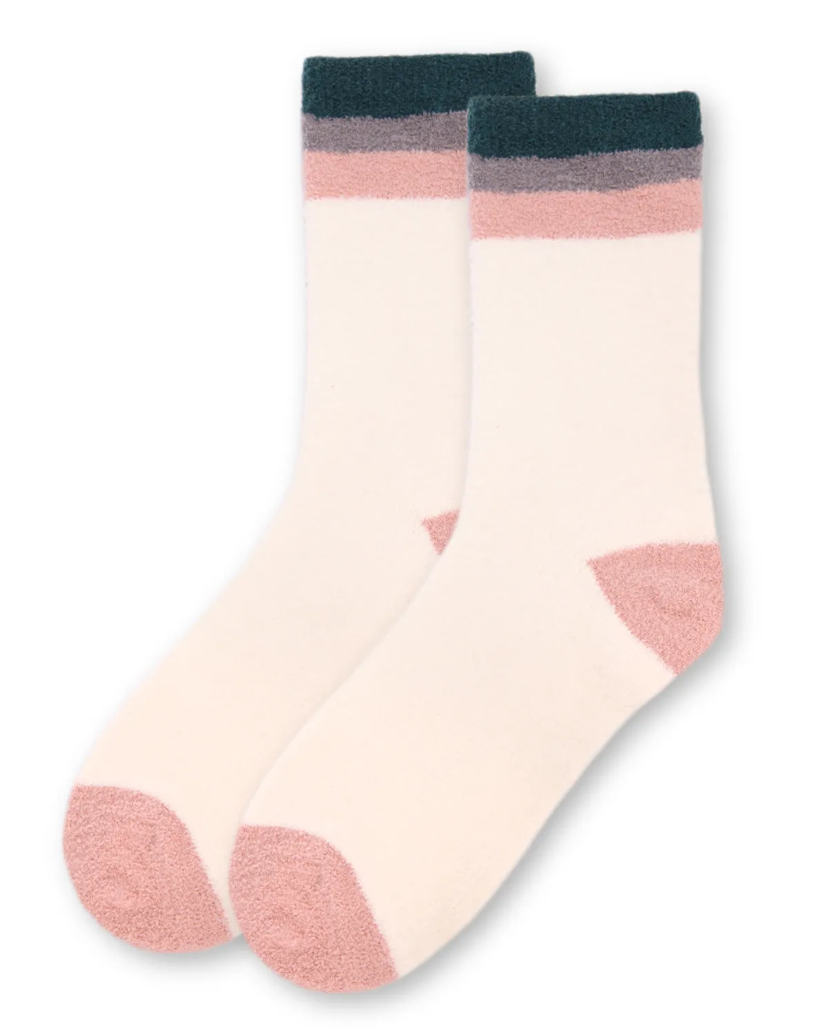 Women's Solid Retro Stripe Super Soft Cozy Crew Socks
