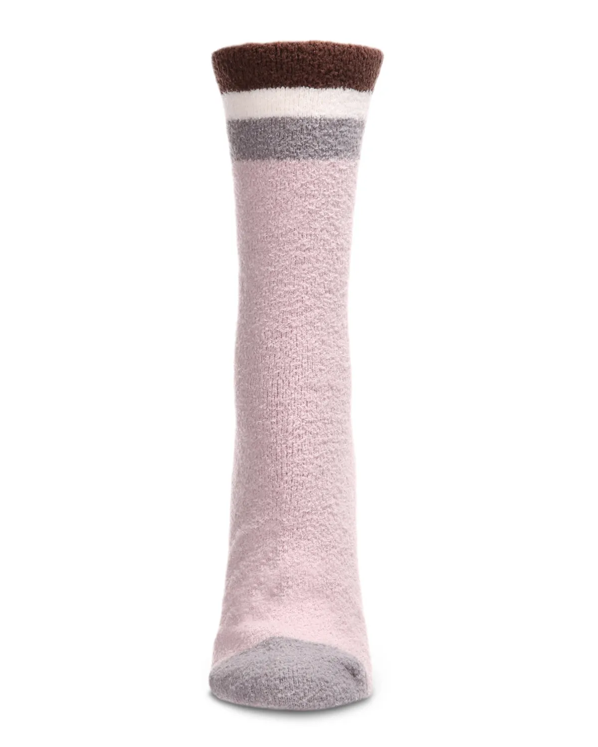 Women's Solid Retro Stripe Super Soft Cozy Crew Socks